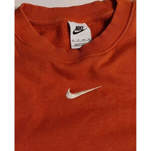 Nike Orange‎ Athletic Athleisure Lounge Logo Sweat Shirt Y2K Style Streetwear XS